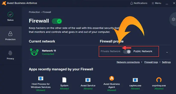 Avast Firewall Blocking Network Share