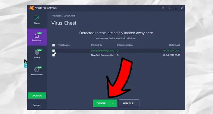Avast Won't Delete a Virus
